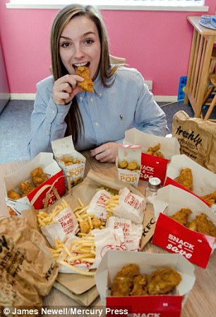 Georgie Scotney, 21, only ate KFC popcorn chicken and chips for three years because a disorder left her scared of other foods
